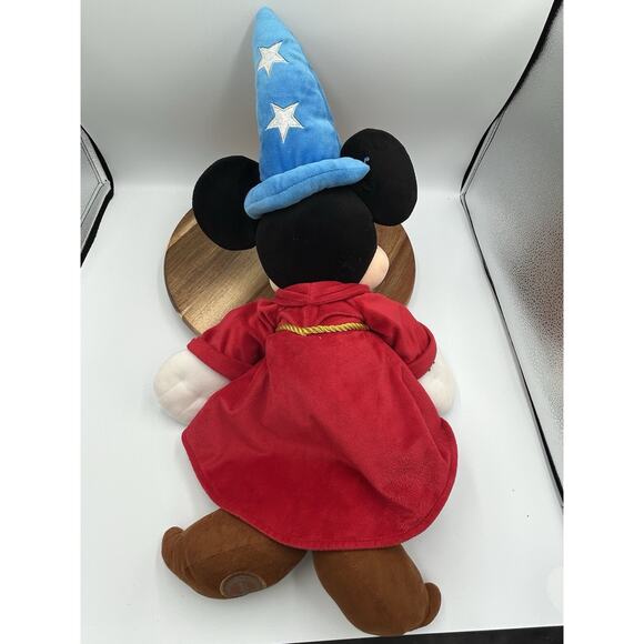 Disney Store Sorcerer Mickey Mouse Plush Fantasia Red Robe Wizard Hat 20” Toy - Picture 5 of 8